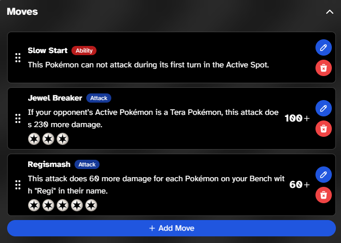 Image 12: Moves section in PokeCardMaker.net