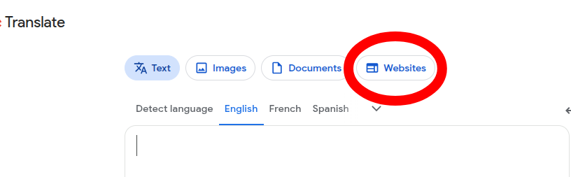 Image 2: The "Websites" tab circled
